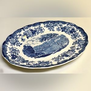 Vintage Royal Worcester Hand Painted AVON SCENES Staffordshire 12" Serving Plate